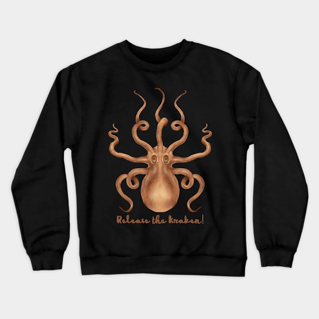 Release the  Brown Kraken! Crewneck Sweatshirt by andantino